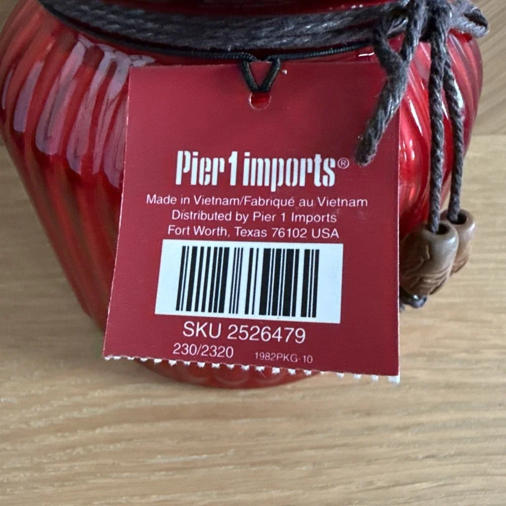 Pier 1 Island Orchard 2 Wick Candle Red Glass Bowl 17.9 oz Discontinued Tropical
